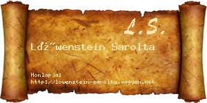 Löwenstein Sarolta névjegykártya
